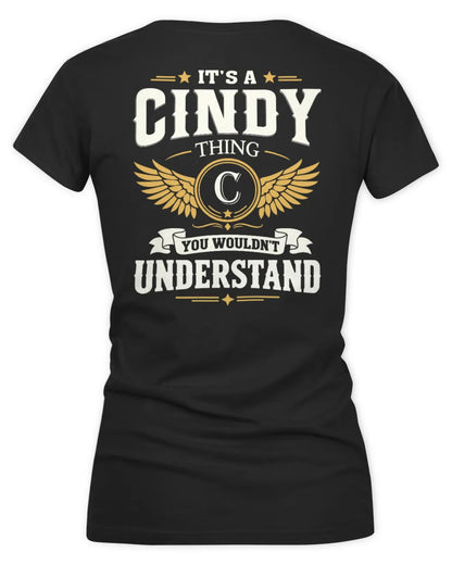 CINDY KT06-M008 It’s a [NAME] Thing – You Wouldn’t Understand | Personalized Vintage T-Shirt - Women's V-Neck T-Shirt - Black