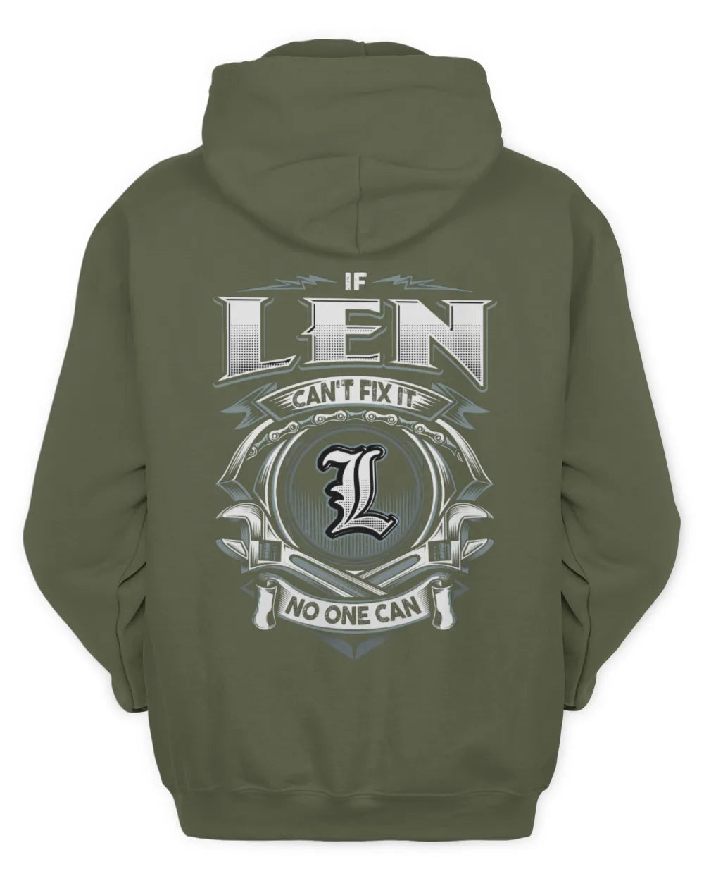 LEN AP81-K4-626 - Personalized Ahmed Quote Apparel “If Ahmed Can't Fix It, No One Can” - Unisex Hoodie - Military Green