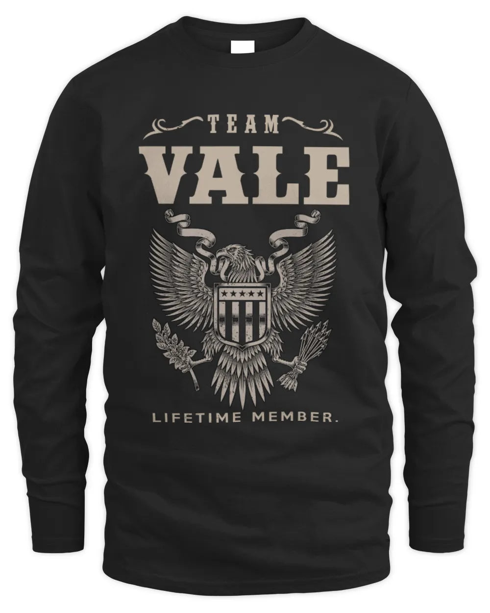 VALE TP06-K82 – Personalized Classic Style Apparel “Team NAME Lifetime Member” - Men's Long Sleeved T-Shirt - Black