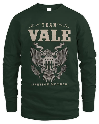 VALE TP06-K82 – Personalized Classic Style Apparel “Team NAME Lifetime Member” - Men's Long Sleeved T-Shirt - Forest Green
