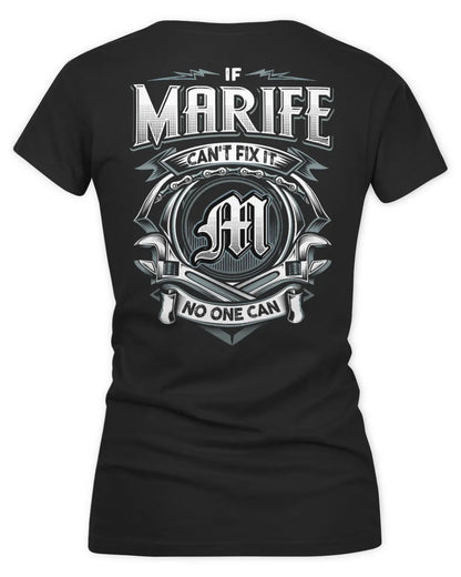 MARIFE AP81-K4-626 - Personalized Ahmed Quote Apparel “If Ahmed Can't Fix It, No One Can” - Women's V-Neck T-Shirt - Black