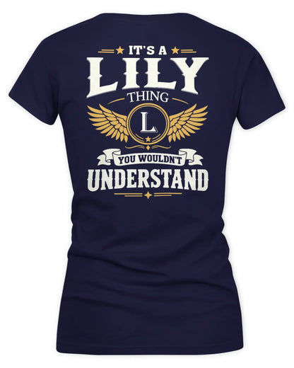 LILY KT06-M008 It’s a [NAME] Thing – You Wouldn’t Understand | Personalized Vintage T-Shirt - Women's V-Neck T-Shirt - Navy