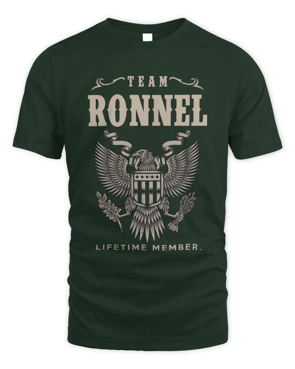 RONNEL TP06-K82 – Personalized Classic Style Apparel “Team NAME Lifetime Member” - Unisex Standard T-Shirt - Forest Green