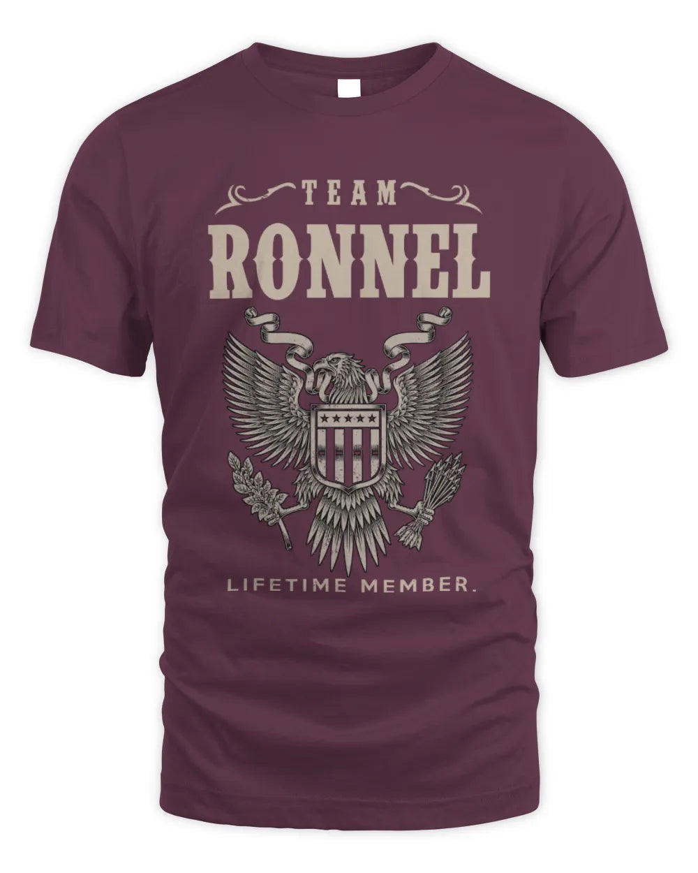 RONNEL TP06-K82 – Personalized Classic Style Apparel “Team NAME Lifetime Member” - Unisex Standard T-Shirt - Maroon