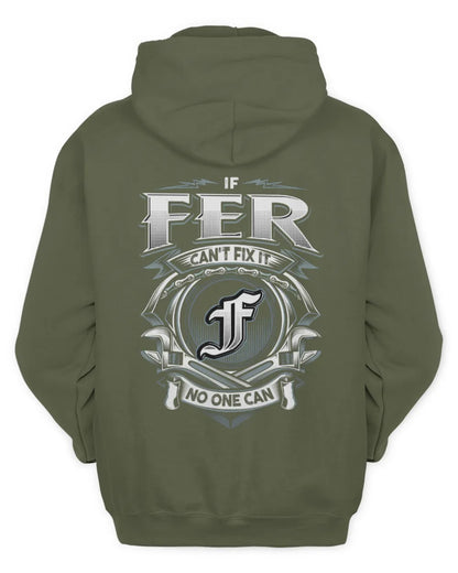 FER AP81-K4-626 - Personalized Ahmed Quote Apparel “If Ahmed Can't Fix It, No One Can” - Unisex Hoodie - Military Green