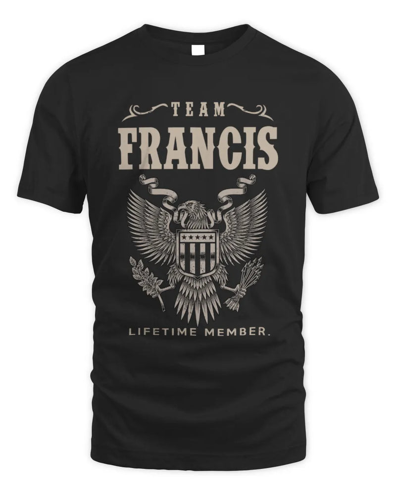 FRANCIS TP06-K82 – Personalized Classic Style Apparel “Team NAME Lifetime Member” - Unisex Standard T-Shirt - Black