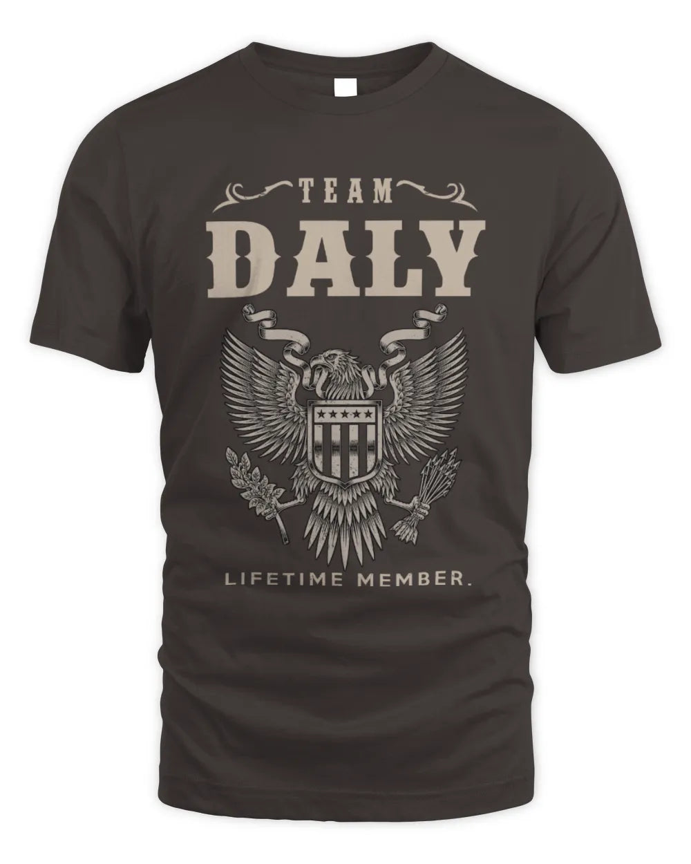 DALY TP06-K82 – Personalized Classic Style Apparel “Team NAME Lifetime Member” - Unisex Standard T-Shirt - Dark Chocolate