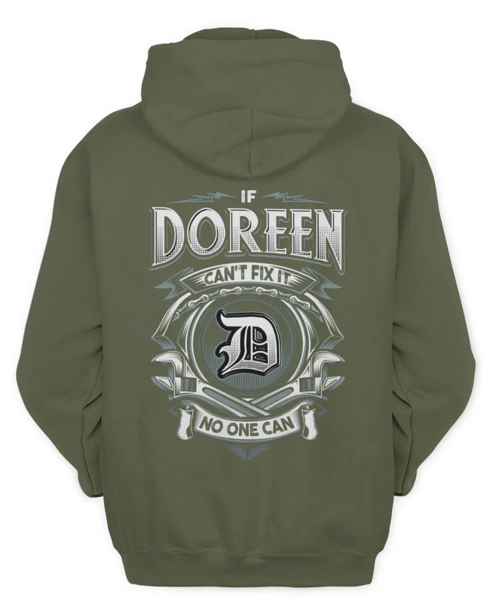DOREEN AP81-K4-626 - Personalized Ahmed Quote Apparel “If Ahmed Can't Fix It, No One Can” - Unisex Hoodie - Military Green