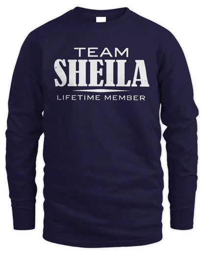 SHEILA BL62-K4-128 - Personalized “Team NAME Lifetime Member” - Men's Long Sleeved T-Shirt - Navy