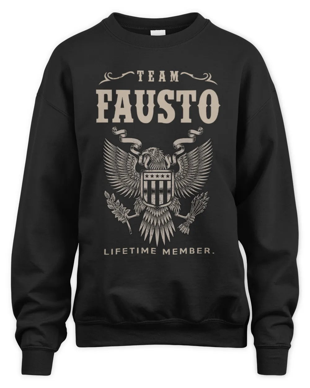 FAUSTO TP06-K82 – Personalized Classic Style Apparel “Team NAME Lifetime Member” - Unisex Sweatshirt - Black