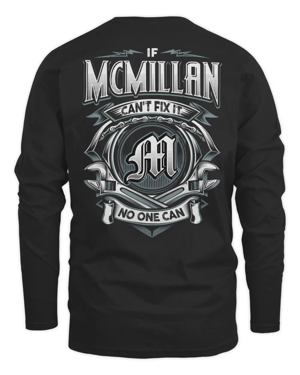 MCMILLAN AP81-K4-626 - Personalized Ahmed Quote Apparel “If Ahmed Can't Fix It, No One Can” - Men's Long Sleeved T-Shirt - Black