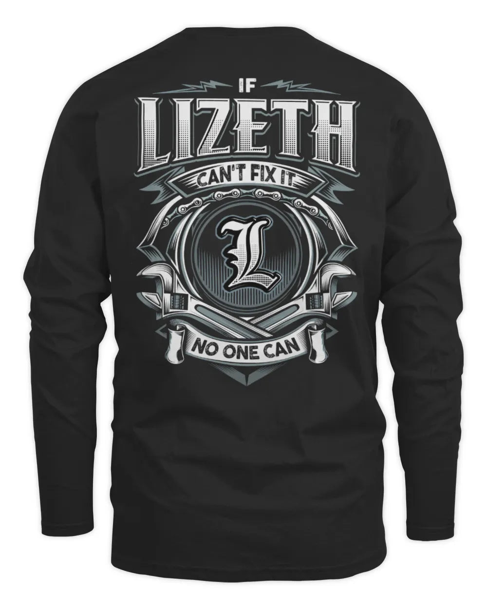 LIZETH AP81-K4-626 - Personalized Ahmed Quote Apparel “If Ahmed Can't Fix It, No One Can” - Men's Long Sleeved T-Shirt - Black
