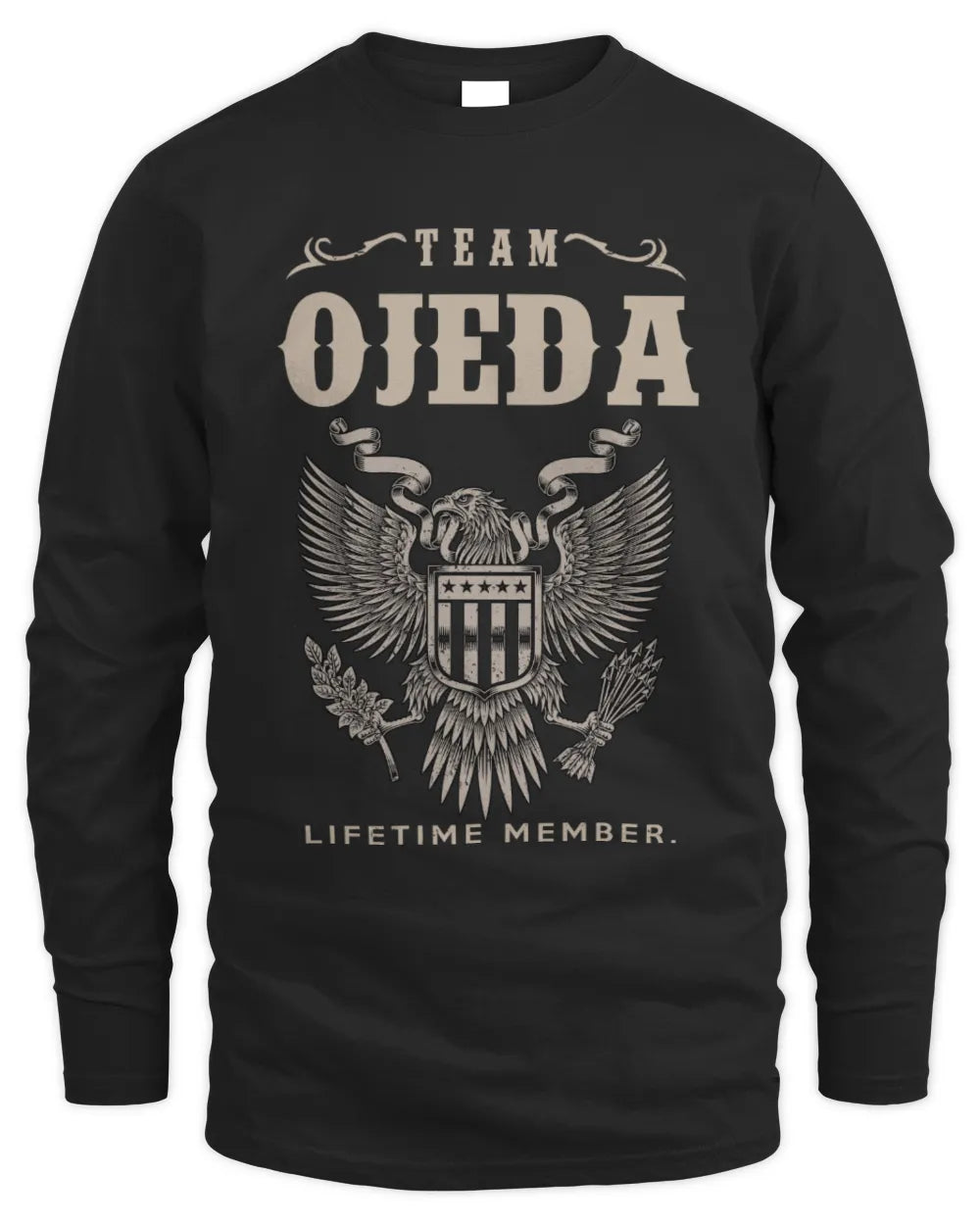OJEDA TP06-K82 – Personalized Classic Style Apparel “Team NAME Lifetime Member” - Men's Long Sleeved T-Shirt - Black