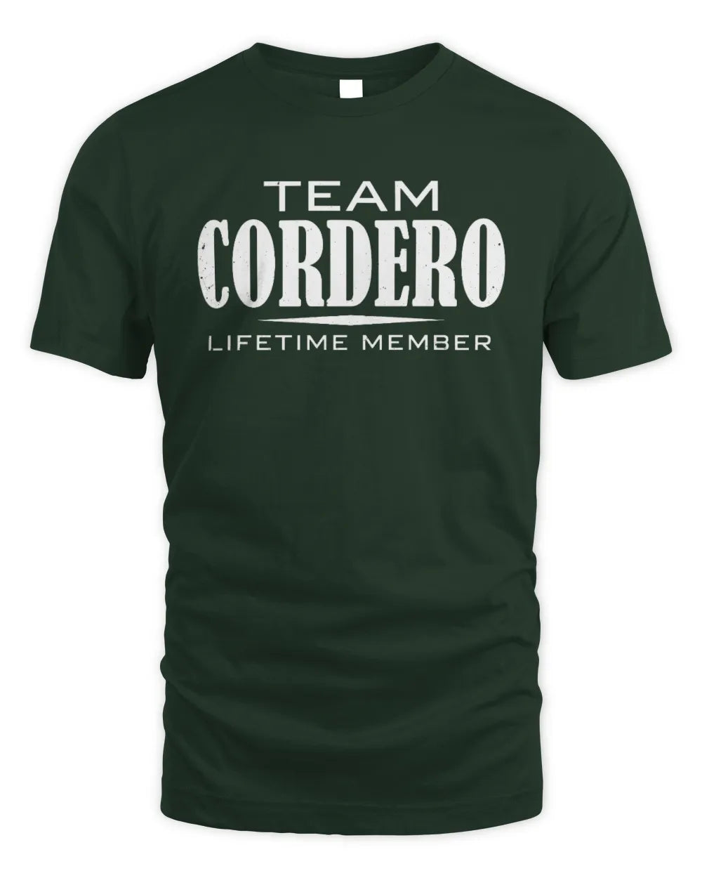 CORDERO BL62-K4-128 - Personalized “Team NAME Lifetime Member” - Unisex Standard T-Shirt - Forest Green
