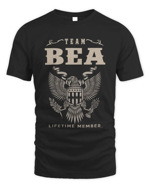 BEA TP06-K82 – Personalized Classic Style Apparel “Team NAME Lifetime Member” - Unisex Standard T-Shirt - Black