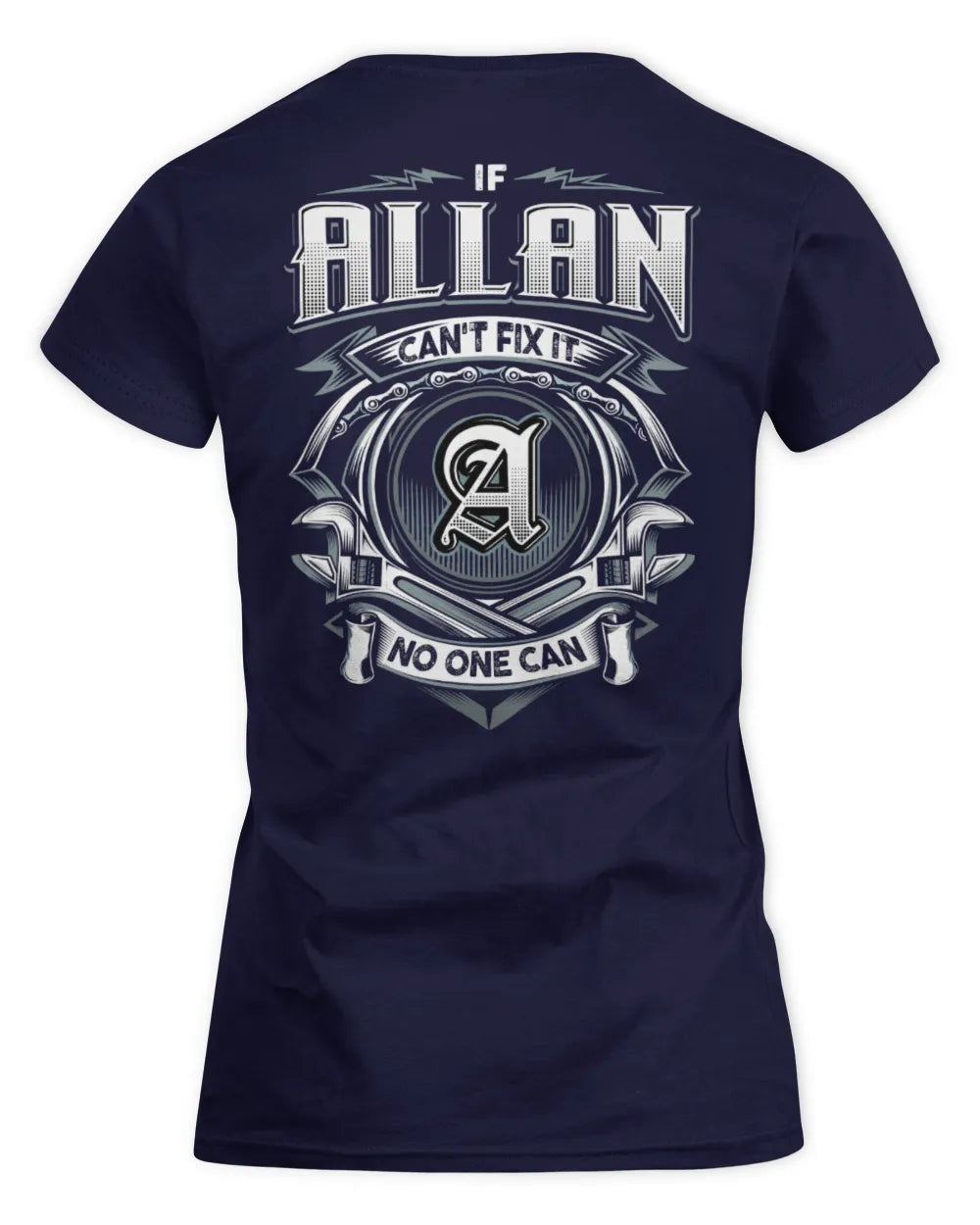 ALLAN AP81-K4-626 - Personalized Ahmed Quote Apparel “If Ahmed Can't Fix It, No One Can” - Women's Standard T-Shirt - Navy