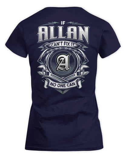 ALLAN AP81-K4-626 - Personalized Ahmed Quote Apparel “If Ahmed Can't Fix It, No One Can” - Women's Standard T-Shirt - Navy