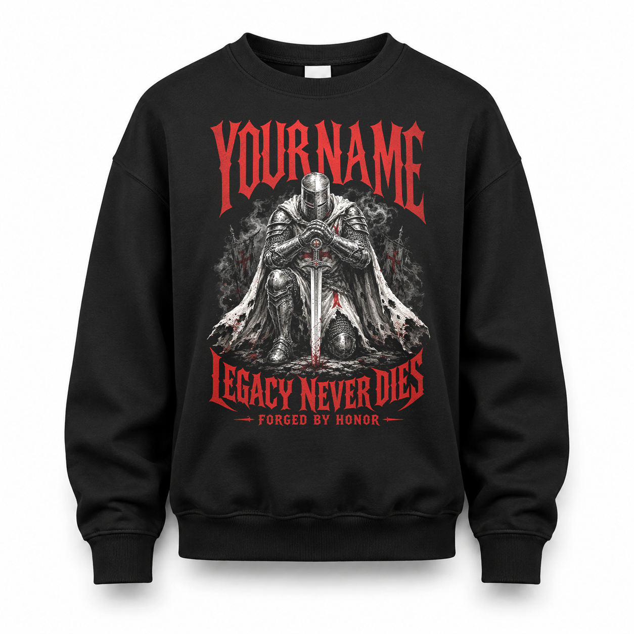YOUR NAME HS90-K04-109 - NAME Legacy Never Dies Forged By Honor Personalized Knight